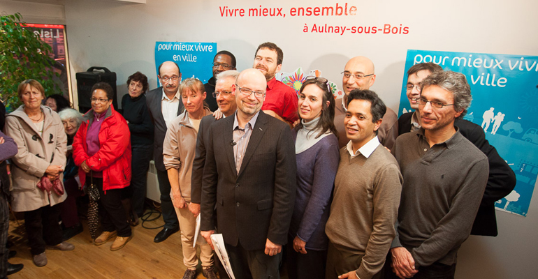 Alain Amédro (au centre), accompagné de ses co-listiers. | (C) EELV Aulnay