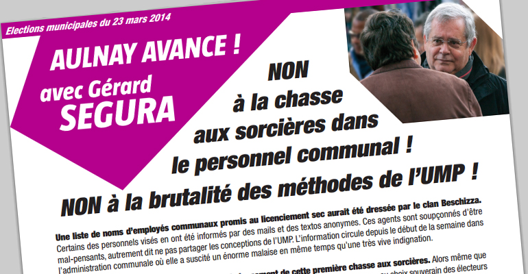 Ce vendredi matin, l'équipe de la liste "Aulnay Avance" a remis un tract aux employés communaux. | Capture d'écran.